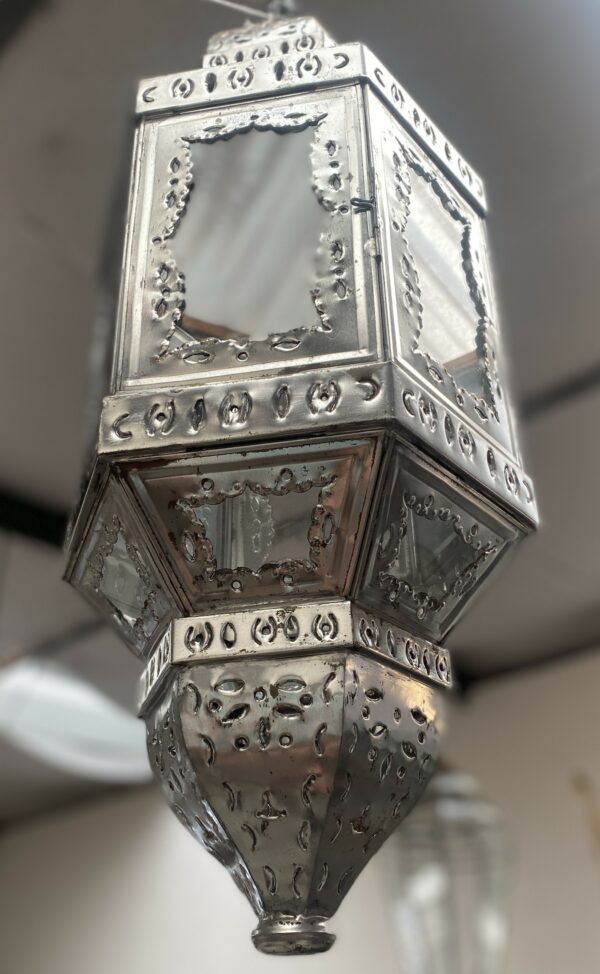 Lantern Double Copete 80cm Silver